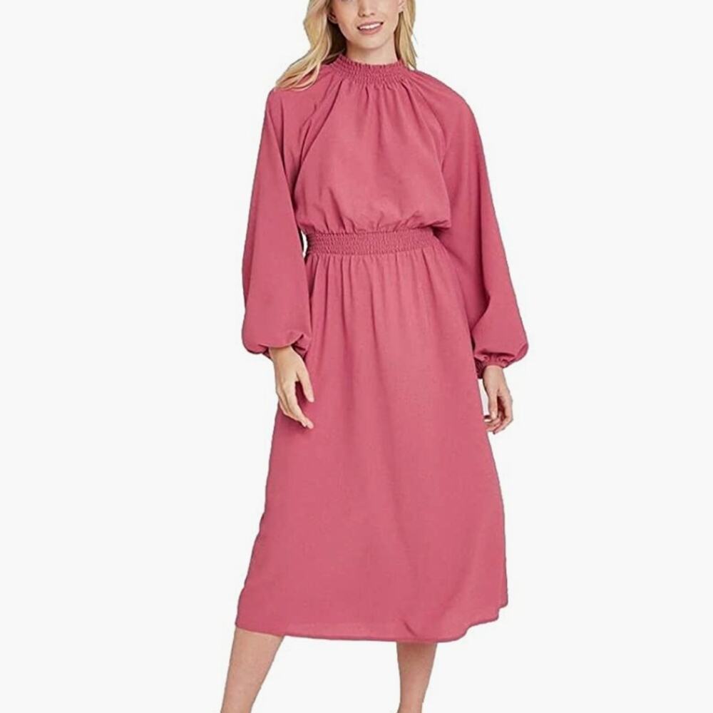 Women's A New Day Mauve Pink Aline Smocked Dress Small Oversized